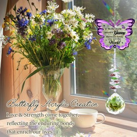 Unique Mother's Day Gift for Grandma, Grandma Birthday Gifts - Butterfly Crystal Suncatcher, Nanny Birthday Gifts