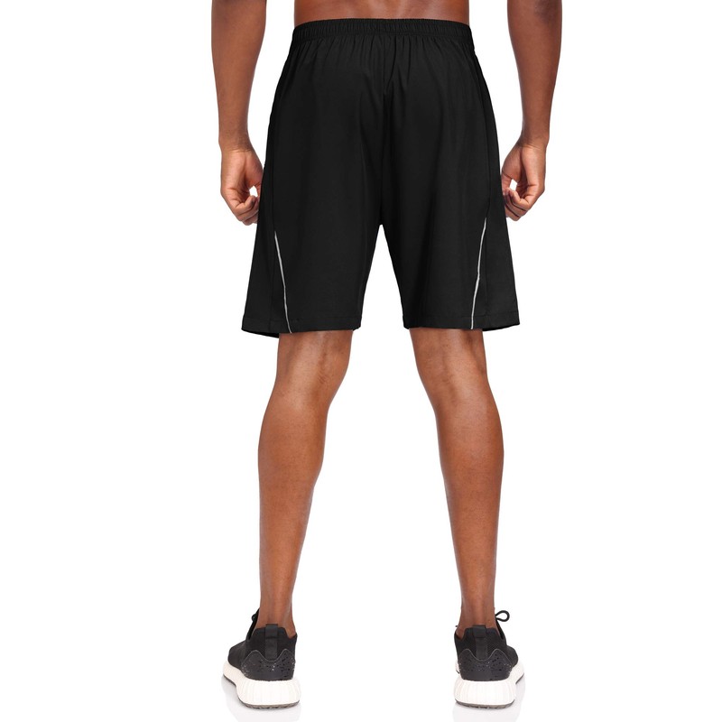 Men's Quick-Drying Sports Shorts with Zip Pockets, black, xxl