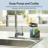 Sink Sider Solo Kitchen Soap Pump and Sponge , Black/Chrome