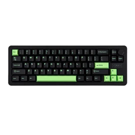 EPOMAKER Galaxy68 QMK/VIA Wireless Mechanical Keyboard, Anodized Aluminum, TOP/Gasket, 6000mAh, RGB Side/Backlight, 65% Gaming Keyboard with Hot-Swap Creamy Switch (Black, Marble White Switch)