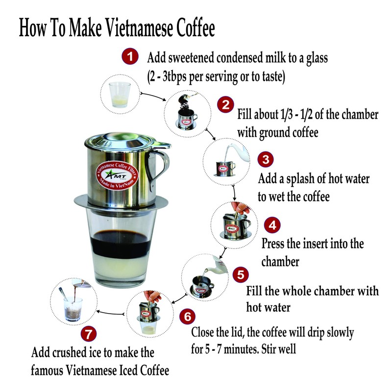 AMT 13 oz Coffee Maker - Vietnamese Phin Filter, 2-3