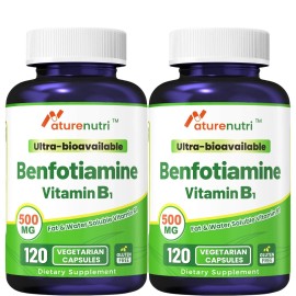 Naturenutri Benfotiamine 500mg (B1) – 240 Capsules, Nerve Health Formula