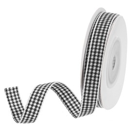 DMiotech 3/8 Inch 10 Yards Gingham Ribbon, Checkered Ribbon Plaid Ribbon for Gift Wrapping Decoration Art Craft DIY, Black And White