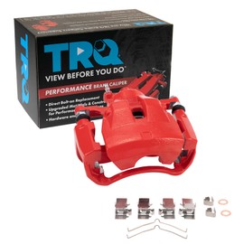 TRQ Front Right Brake Caliper w/Bracket Performance Red Passenger Side Compatible with 2007-2018 Lexus ES350 2008-2018 Toyota Avalon 2007-2017 Camry