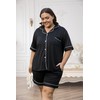 Vozanet Women's Plus Size Button Down Pajamas Soft Lounge Sets