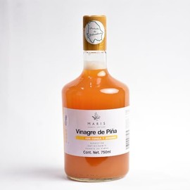 MARIS- Vinagre de Piña Con Canela y Jengibre botella con 750 ml - Crudo con la madre 100 natural, sabor ligero, sin pasteurizar, sin colorantes o...  