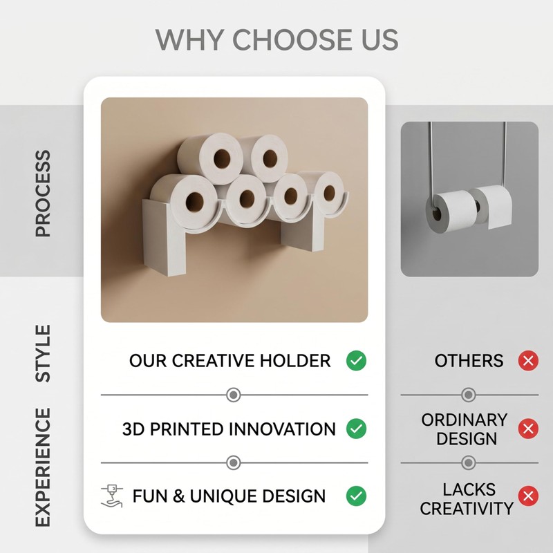Hokkieam Poop Toilet Paper Holder Stand, 3D Printed Funny Bathroom
