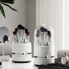 Hosoncovy Clear Makeup Brushes Holder Rotating Organiser with Lid Dustproof