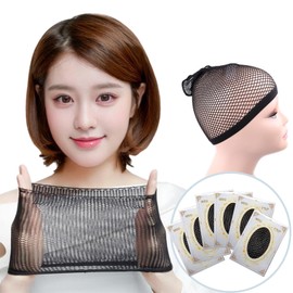 MILANA Wig Net, Set of 6, Black, Tubular Type, Full Wig, Hair Net, Hair Net, Stretchy, Anti-Slip, Mesh, Black, Net, One Size Fits Most, Unisex, Accessory for Wig, Black