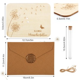 Wunscherfüller Geldgeschenk aus Holz, Lustige Geldgeschenk Geburtstag mit Umschlägen, Pusteblume Geldgeschenke Verpackung, Geld Geschenke für Geburtstag Hochzeit Jugendweihe Reisen