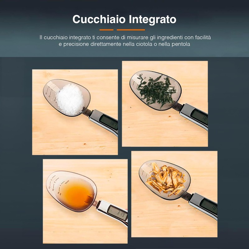 Avilia Digital Kitchen Scales with Integrated Spoon - Advanced Precision