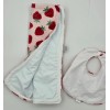 Handmade Strawberry Minky Print Kids Drool Bib and Changing Mat