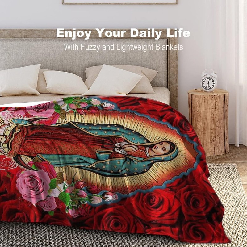 Virgin Mary Virgen de Guadalupe Blanket Super Soft Flannel Warm