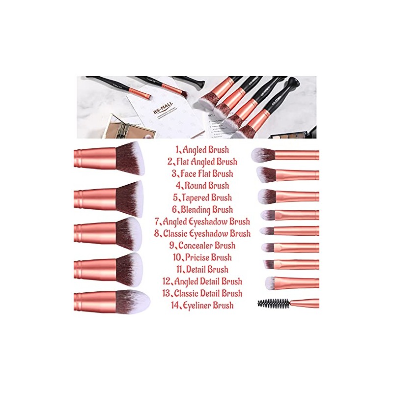 BS-MALL - Juego de brochas de maquillaje de pie para