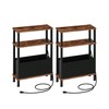 CHOEZON Set of 2 End Tables with Charging Station, Narrow