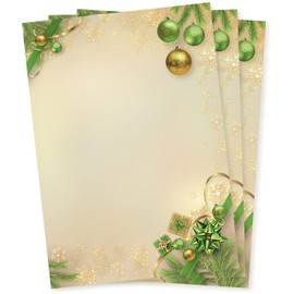 Chalet Noel 25 Sets Christmas Letter Paper with Envelope without Window Christmas Paper A4 Letter Paper Christmas