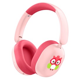 LOBKIN Kids Wireless Over-Ear Headphones with Foldable Design MIC for 5.4 85dB Safe Volume up to 20 Hours Playtimecolor: Pink, model number: S33
