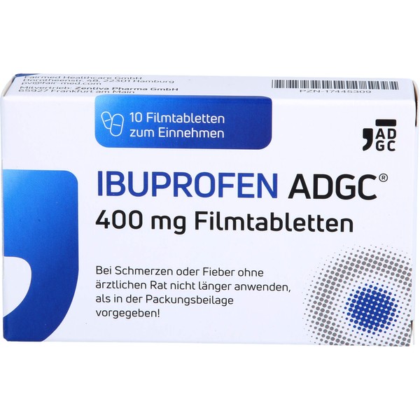 Zentiva Ibuprofen ADGC 400 mg Filmtabletten bei Schmerzen oder Fieber, 10.0 St. Tabletten