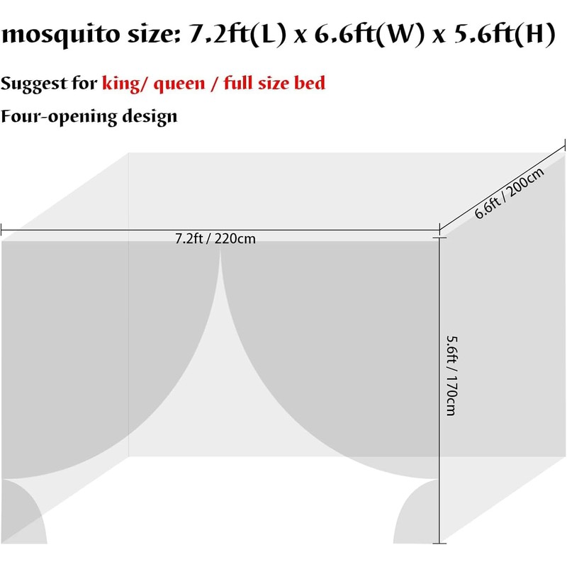 Anmas Box Mosquito Net Bed Canopy for Double Bed -