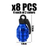 8 Pieces Grenade Shape Air Valve, Tire Valve Cap, Dust