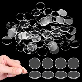 HJZHII 100PCS Glass Table Top Bumper, 15mm Non Adhesive Glass Table Top Anti Slip Pads Clear Rubber Round Tables Grippers Glasses Spacer for Glasses Tables Furniture Kitchen Cabinets 2mm Thickness