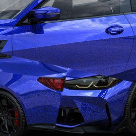 Lypumso Eletroplated Forged Carbon Fiber Vinyl Wrap, Gloss Blue Plating Chrome Mirror Car Wrap Vinyl DIY Auto Sticker Decal Film Sheet with Bubble Free Air Release 1ft x 5ft