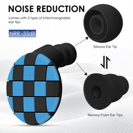 Ear Plugs for Sleeping, Silicone Ear Plugs for Noise Cancelling, Soft Reusable Ear Plugs Noise Reduction 33dB-38dB for Sleep, Block Snoring, Work, Noise Sensitivity, Study