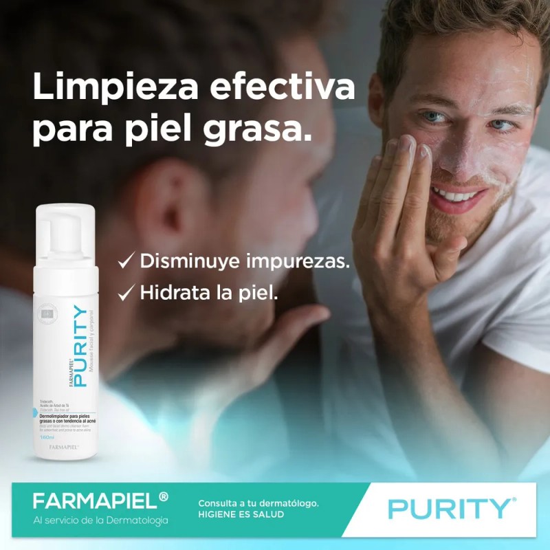 Purity Dermolimpiador Espuma Ácido Láctico 160ml Piel Grasa Antiacné