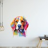 GRAZDesign Wandtattoo Hund Beagle buntes cooles Wandsticker für Jugendzimmer, Kinderzimmer,
