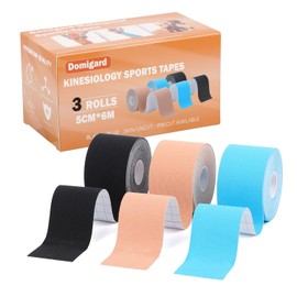 Tefola 3PCS Cinta Kinesiologica - 6m x 5cm, Impermeable Kinesiotape Cinta, Soporte Muscular y Articular Vendaje Neuromuscular, Ideal para Deportes, Recuperación