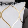 DEZENE Gold Velvet Throw Pillow Covers Off White: 2 Pack