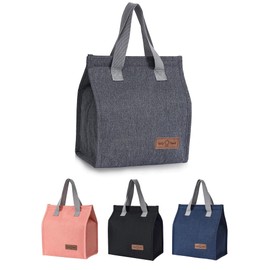 YAYOSUE Lunch Bag for Women Men, Reusable Portable Waterproof Insulated Lunch Bag for Kids Junior dults Students, Thermal Cooler Lunch Bag for Work School Office Travel Picnic Hiking (Grey)