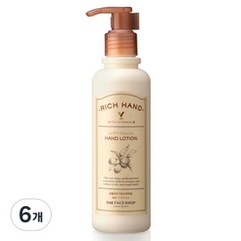 The Face Shop Rich Hand V Soft Touch Hand Lotion, 200ml, 6 pcs / 더페이스샵 리치핸드 브이 소프트 터치 핸드로션, 200ml, 6개