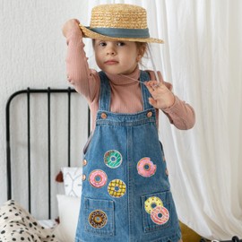 HEYTRCO 12PCS Candy Donut Iron on Patches, Cute Sweet Embroidered Iron on Badges for Clothes, Custom Applique for Kids, Hats, Jeans, Jackets, Bags, Backpacks, Dress (Candy)