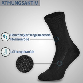 Piarini 2 Pairs of Men's Business Socks – Soft & Scratch-Resistant – Lint-Free Breathable Anti-Sweat Feet, black