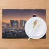 Los Angeles Skyline Print Placemat,A Set of 6 Placemats,Easy to