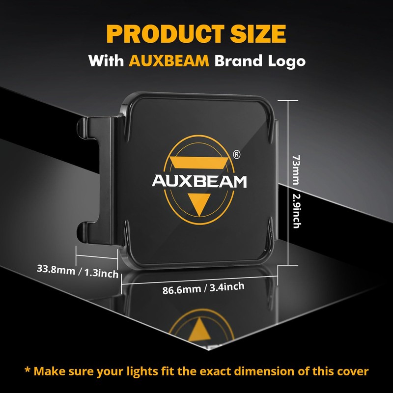 Auxbeam 3 inch Offroad Cube Light Covers 2PCS Polycarbonate Lens