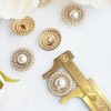 5pcs 23mm Small Fragrance Pearl Rhinestone Metal Buttons Ladies Cashmere