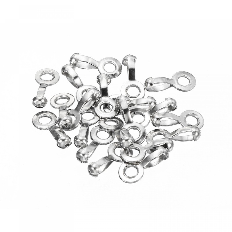 sourcing map Ball Chain Connector, Stainless Steel Pull Loop Crimp