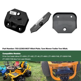 703-12302-0637 Lawn Mower Hitch for Cub Cadet ZT1 and ZT2 Heavy Duty Towing Hitch and Zero Turn Mower Accessories 710-1238 Screw Compatible for Lawn Mower and Trailer Hitch Equipped with Screws
