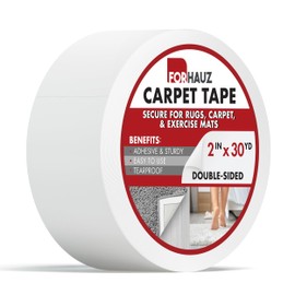 ForHauz Carpet Tape, Double Sided Carpet Tape for Area Rugs, Non Slip Rug Gripper for Hardwood Floors, Tile and Carpet, 2-Inch x 30 Yards