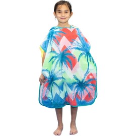 Kids Beach Pool Bath Hooded Poncho Towel,BANGSAUR 100% Cotton Surf Changing Towels Wrap, Baby Toddler Girl Boys 3-12 Years (Coconut Tree,9-12Years/Height:49"-59";125-150cm)