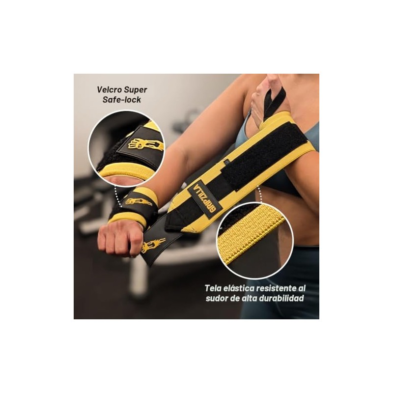 GRIPZILLA - Muñequeras para levantamiento de pesas para hombres y