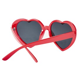 Zando Oversized Red Heart Shaped Sunglasses for Women - Stylish Fashion Love Glasses