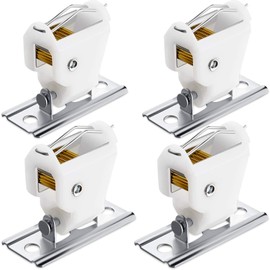 Jetec 4 Pieces White Roman Shade Cord Lock Dual Brass Wheels Stainless Steel Bracket Swivel Type Hold up to 3 Cords Austrian Shade Window Blind Lock for Pleated Shades Woven Wood Shades Bamboo Blinds