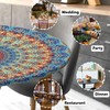 Round Fitted Tablecloth with Elastic Round Outdoor Tablecloths Round Elastic