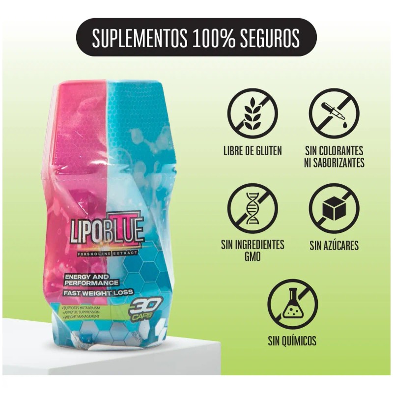 Lipo Blue 30 Caps Sin Sabor Apoyo Natural Para Metabolismo