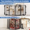 Metal Free Standing Dog Gate with Cat Door for Indoor/Outdoor,80"