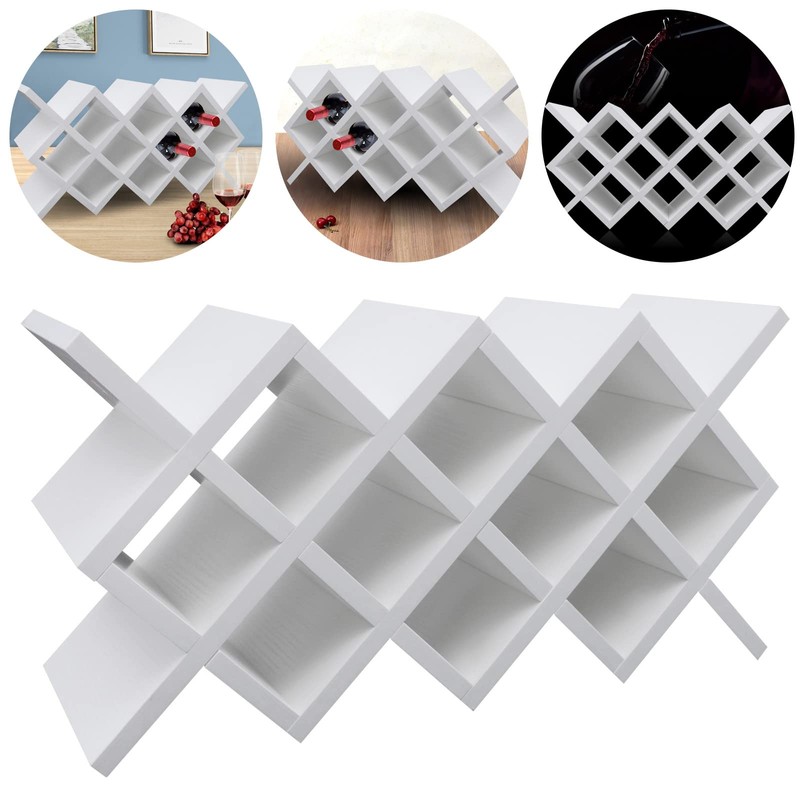 Generic Wooden 10-Bottle Wine Rack, Wine Display Rack, Countertop Free-Standing