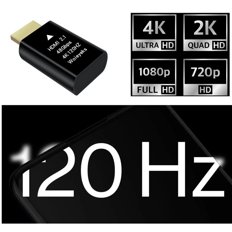 Woieyeks 4K 120Hz HDMI 2.1 Dummy Plug,Virtual Display Emulator,Headless Ghost